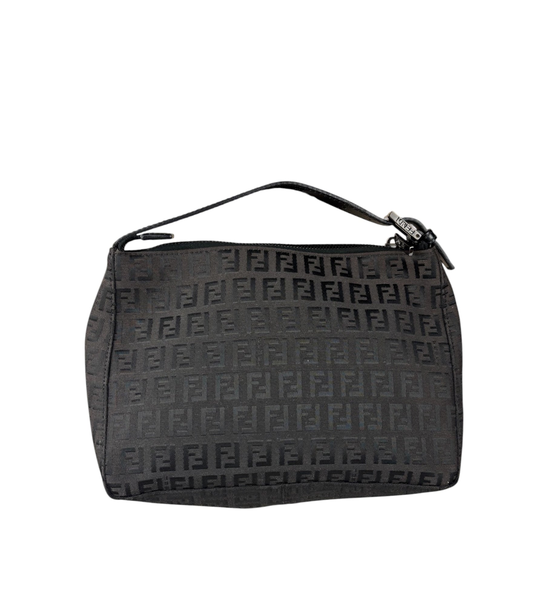 Fendi Vintage Black Zucchino Mini Oyster Pochette