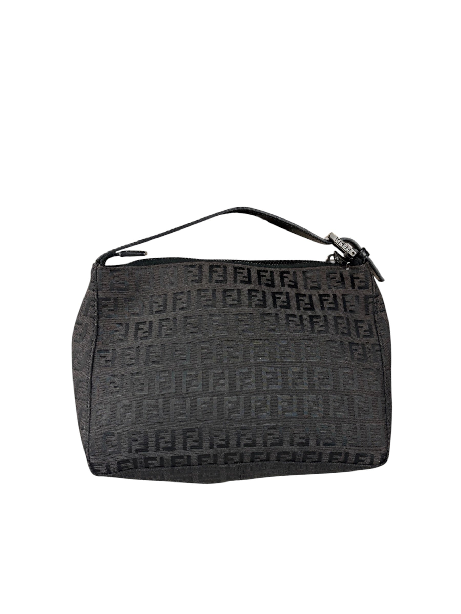 Fendi Vintage Black Zucchino Mini Oyster Pochette