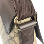 Gucci Brown Leather Trim GG Supreme Messenger Bag