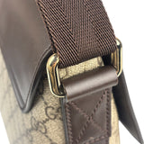 Gucci Brown Leather Trim GG Supreme Messenger Bag