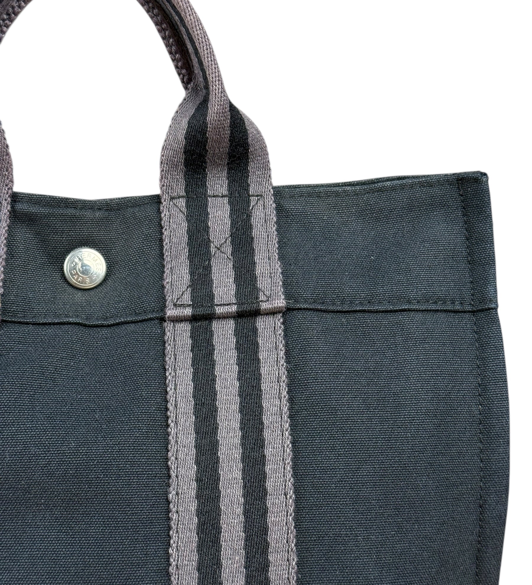 Hermes Black Fourre Tout Canvas Tote