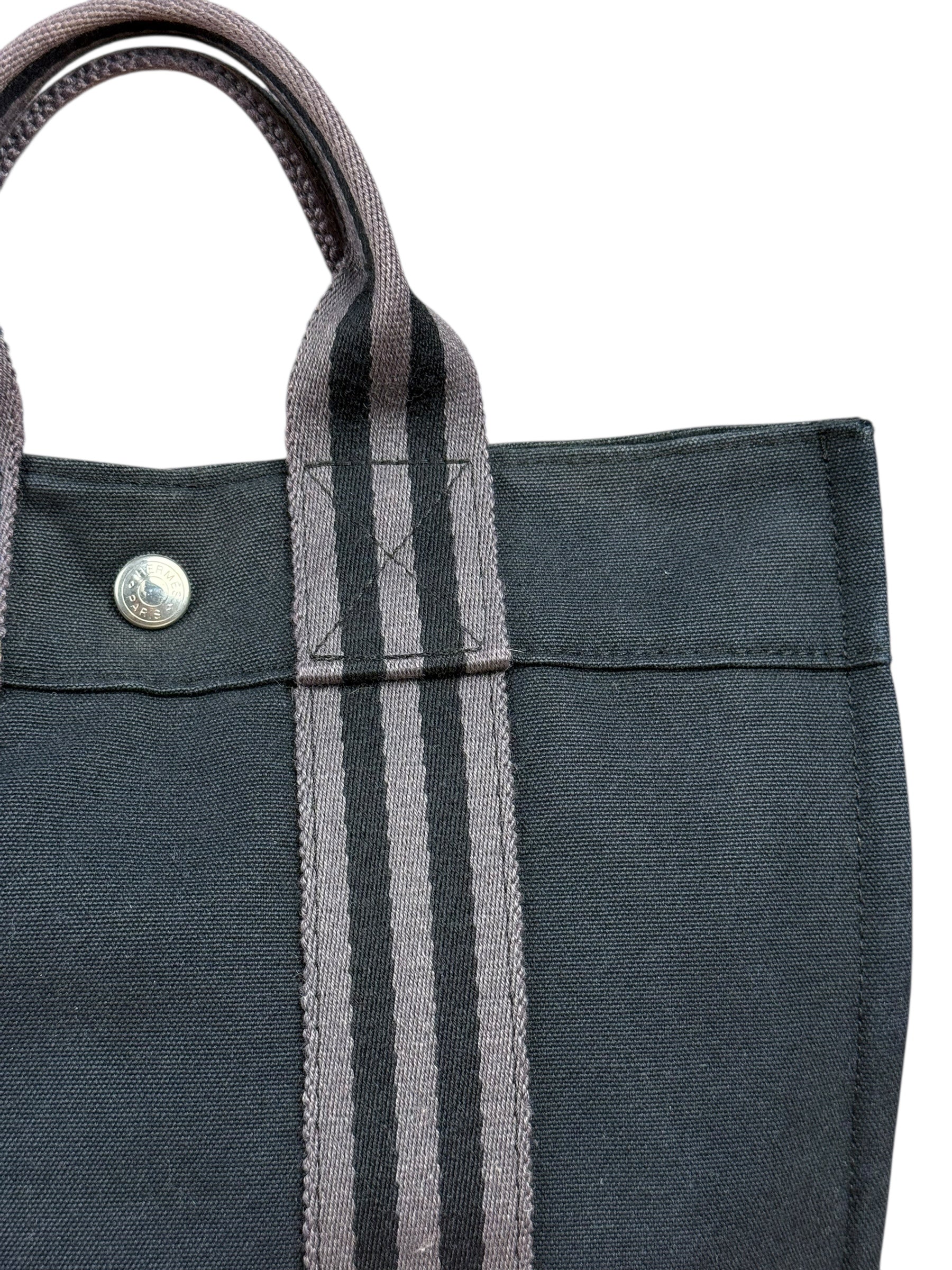 Hermes Black Fourre Tout Canvas Tote