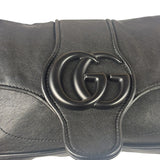 Gucci Black Leather Aphrodite GG Emblem Flap Bag