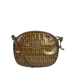 Fendi Vintage Brown PVC Leather Zucca Crossbody Bag