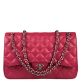 Chanel Pink Quilted Lambskin Jumbo Double Flap Bag 2014