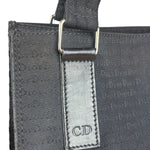 Christian Dior Vintage Black Logo Print Canvas Tote