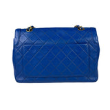 Chanel Vintage Blue Lambskin Flap Bag 1989