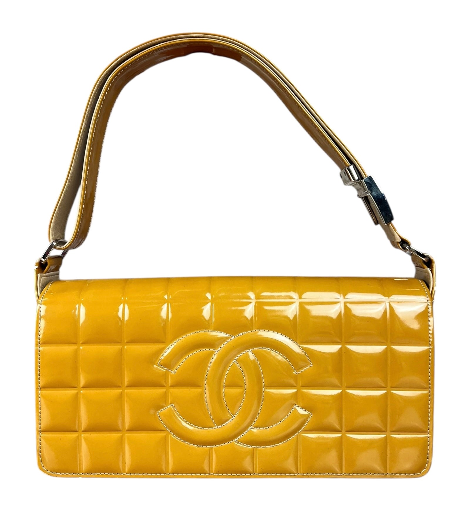 Chanel Vintage East West Patent Flap Bag