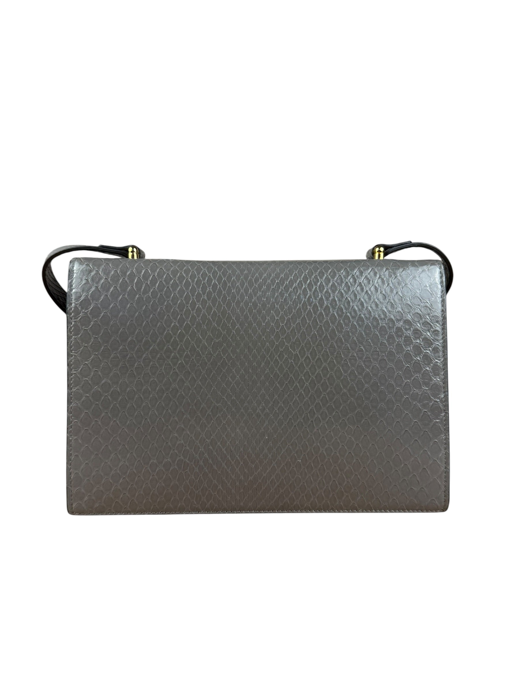 Gucci Zumi Grey Python Leather Small Shoulder Bag