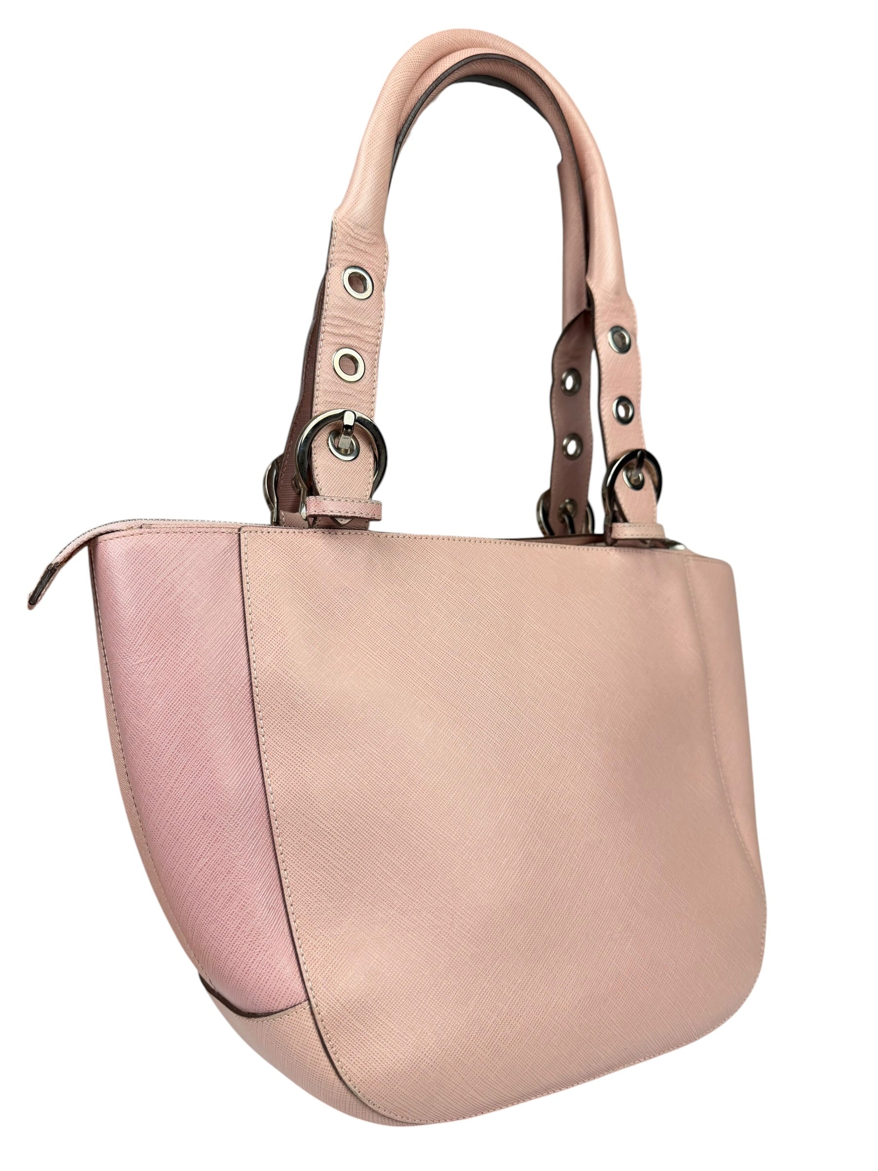 Salvatore Ferragamo Pink Saffiano Leather Shoulder Bag