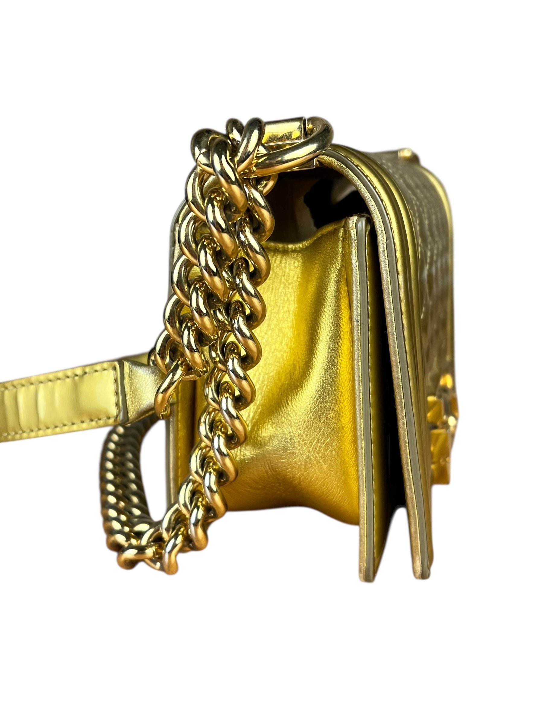 Chanel Gold Metallic CC Boy Bag 2014