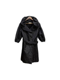 Prada Black Nylon Belted Hooded Trench Short Sleeves Coat