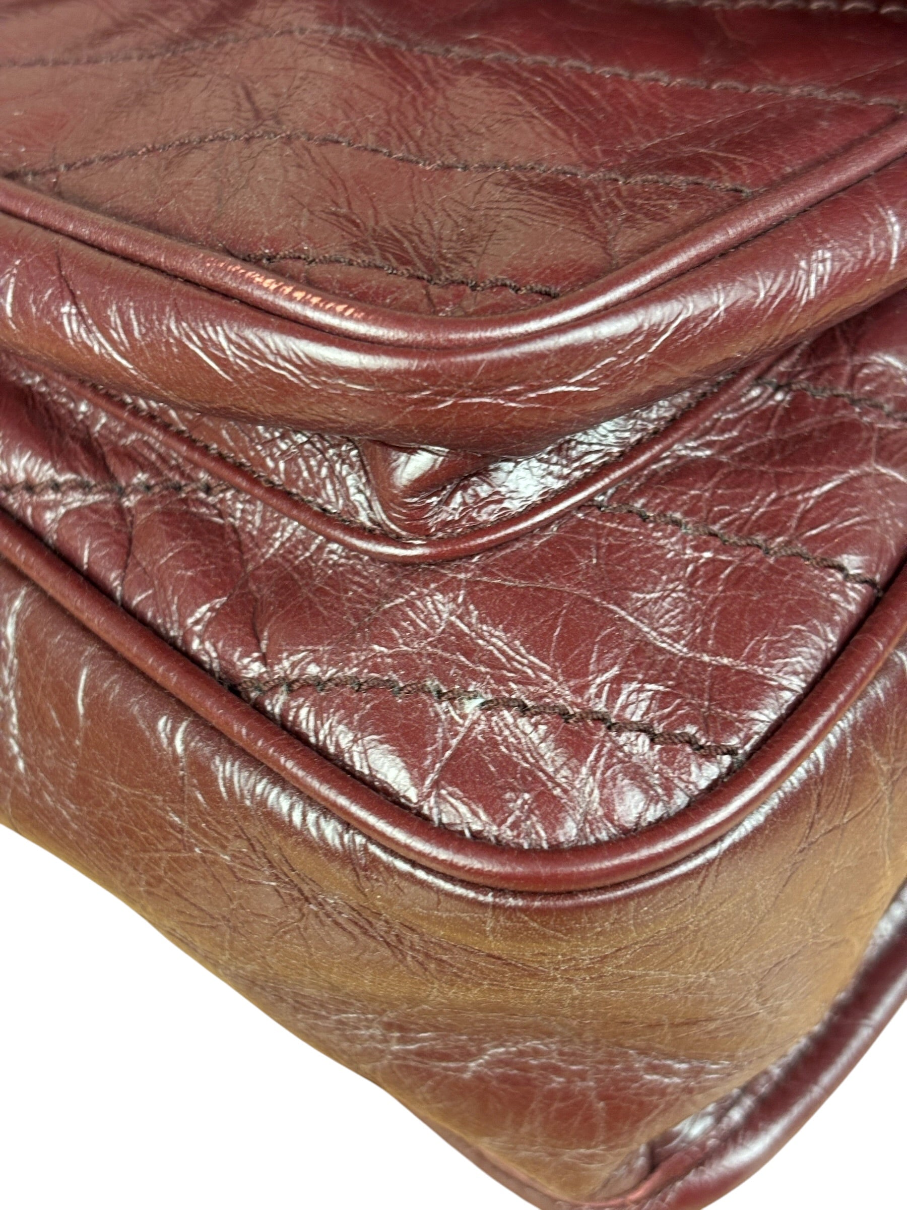 YSL Maroon Leather M Niki Shoulder Bag