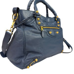 Balenciaga Mist Blue Leather Sunday City Bag