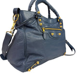 Balenciaga Mist Blue Leather Sunday City Bag
