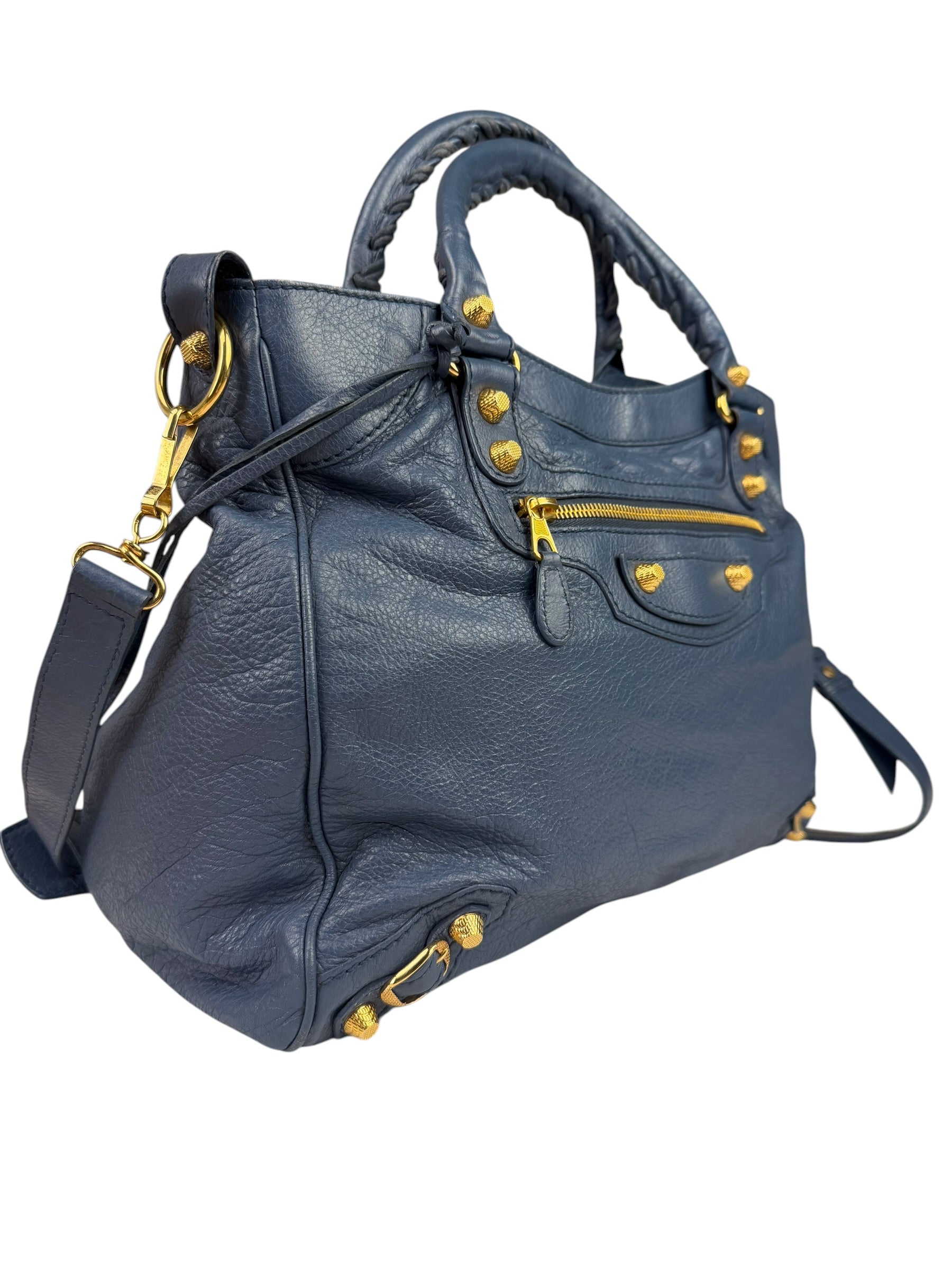 Balenciaga Mist Blue Leather Sunday City Bag
