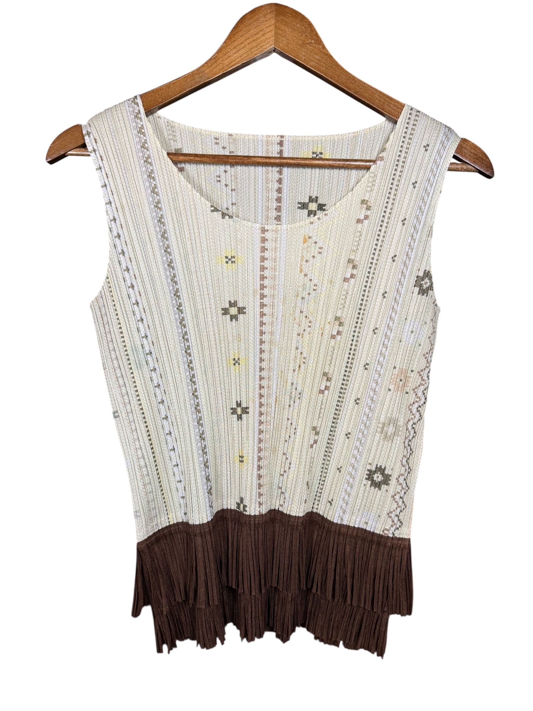 Issey Miyake Pleats Please Patterned Sleeveless Top
