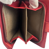Bottega Veneta Red Leather Nappa Intercciato French Compact Wallet