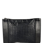 Bottega Veneta Black Intrecciato Zip Pouch
