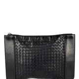 Bottega Veneta Black Intrecciato Zip Pouch