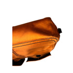 Prada Orange Satin Double Pocket Satchel Shoulder Bag