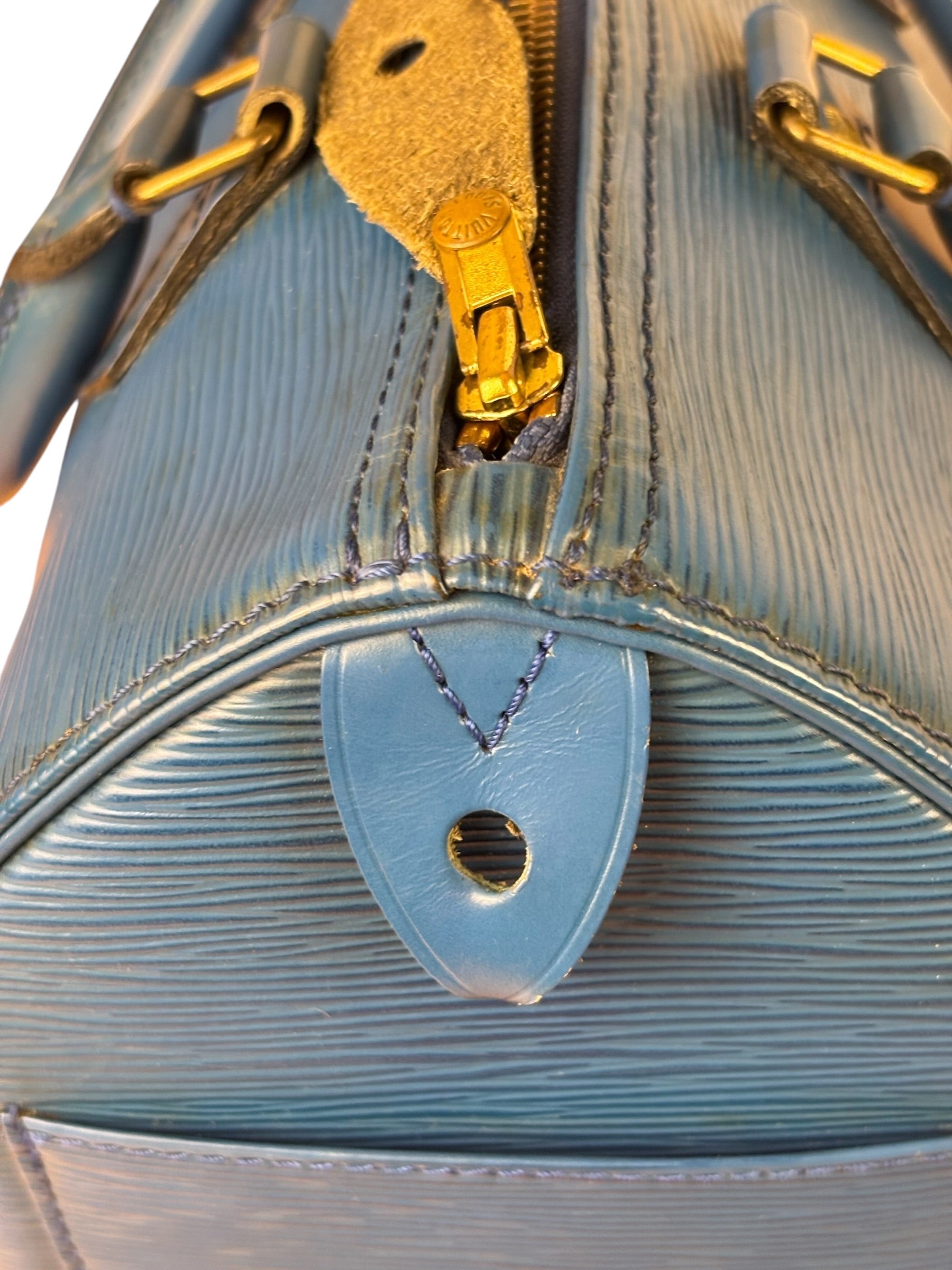 Louis Vuitton Blue Epi Leather Speed 25