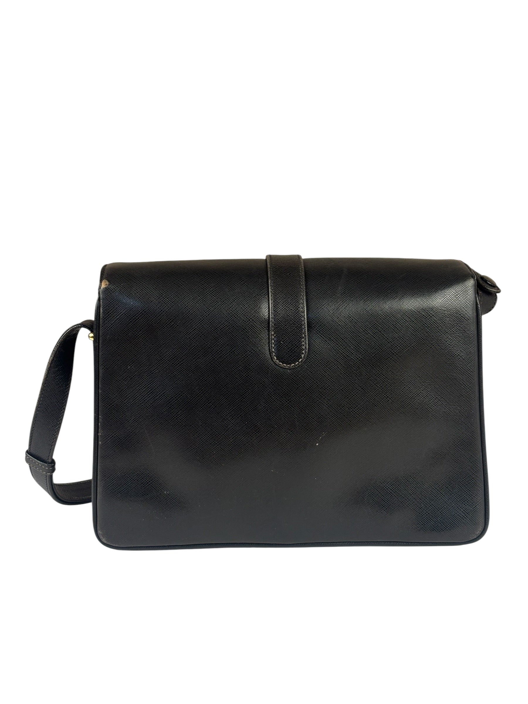 Gucci Black Leather Flap Bag
