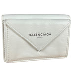 Balenciaga White Leather Papier Compact Wallet
