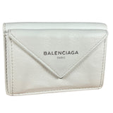 Balenciaga White Leather Papier Compact Wallet