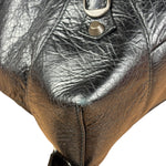 Balenciga Black Leather Classic Traveler Backpack