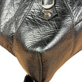 Balenciga Black Leather Classic Traveler Backpack