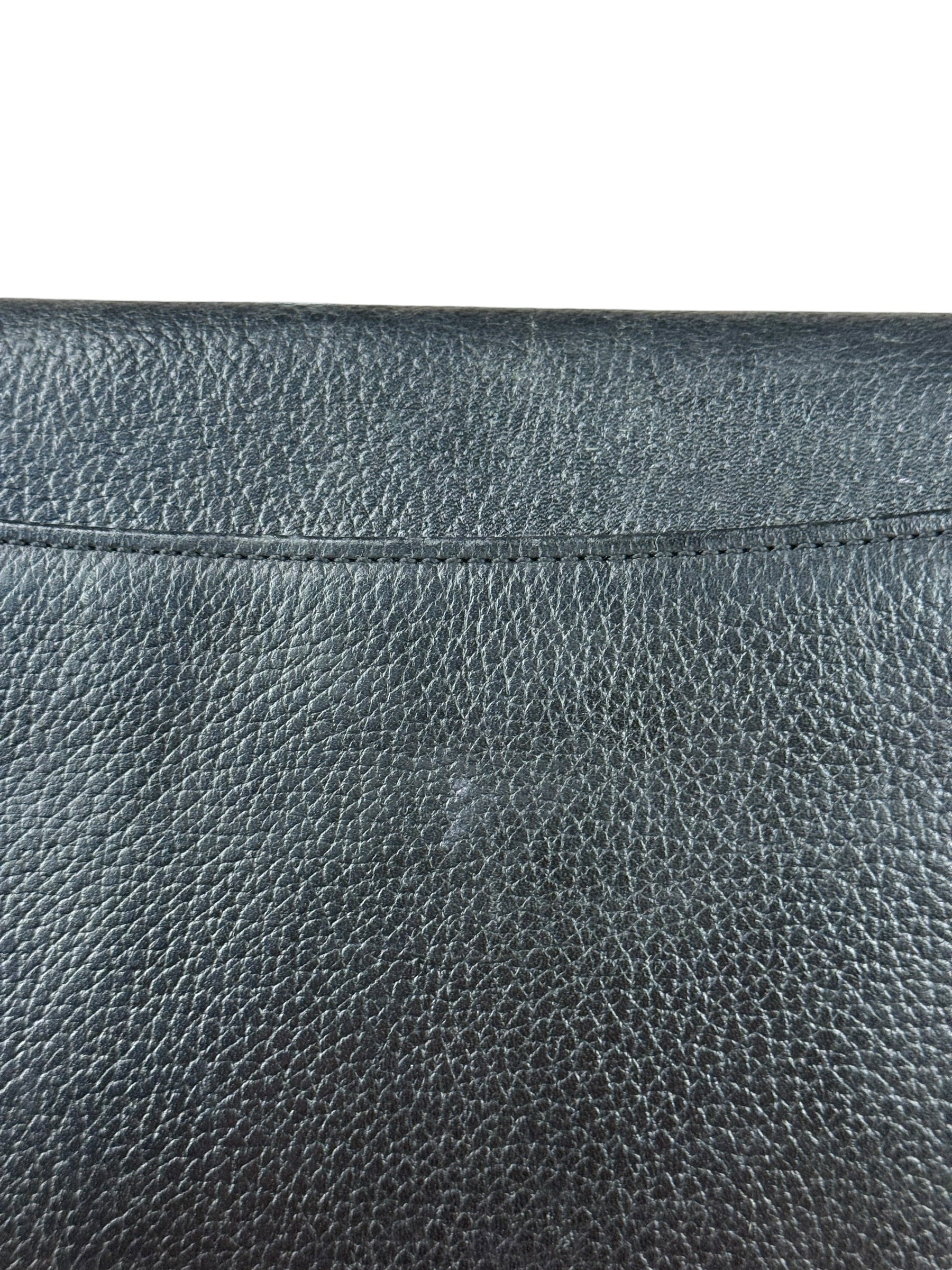 Burberry Vintage Black Pebbled Leather Crossbody Flap Bag