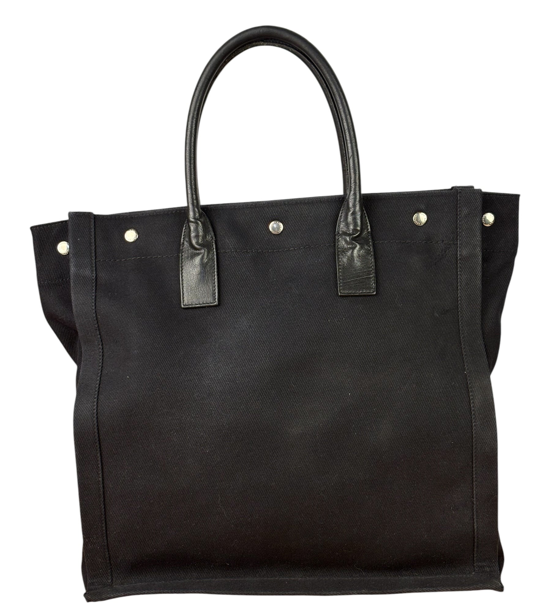 Yves Saint Laurent Black Rive Gauche Canvas Tote