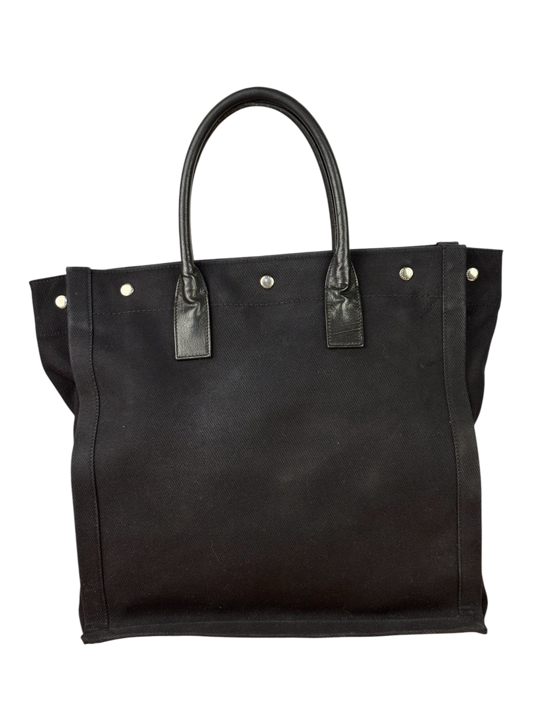 Yves Saint Laurent Black Rive Gauche Canvas Tote