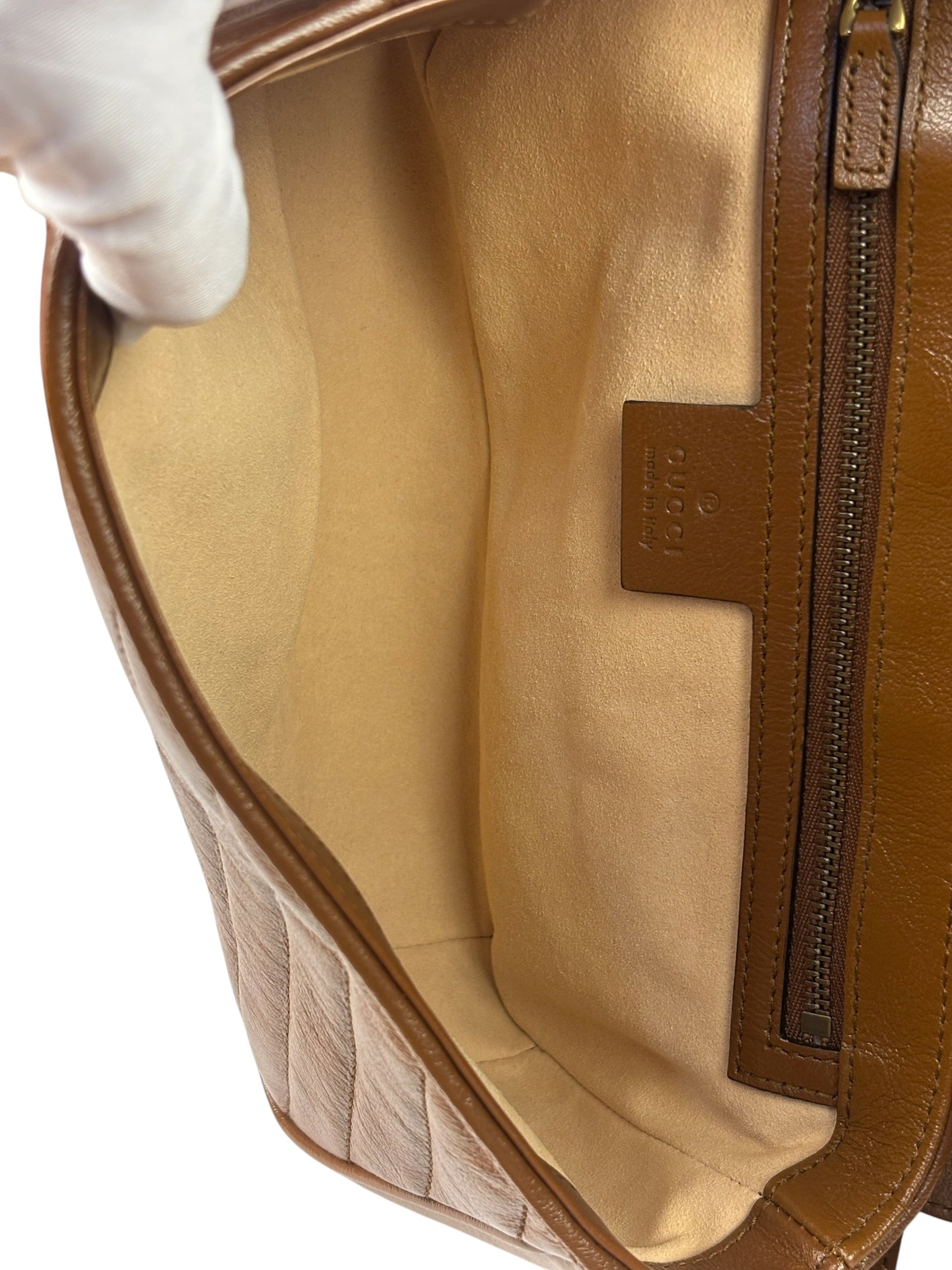 Gucci Brown Leather Marmont Shoulder Bag