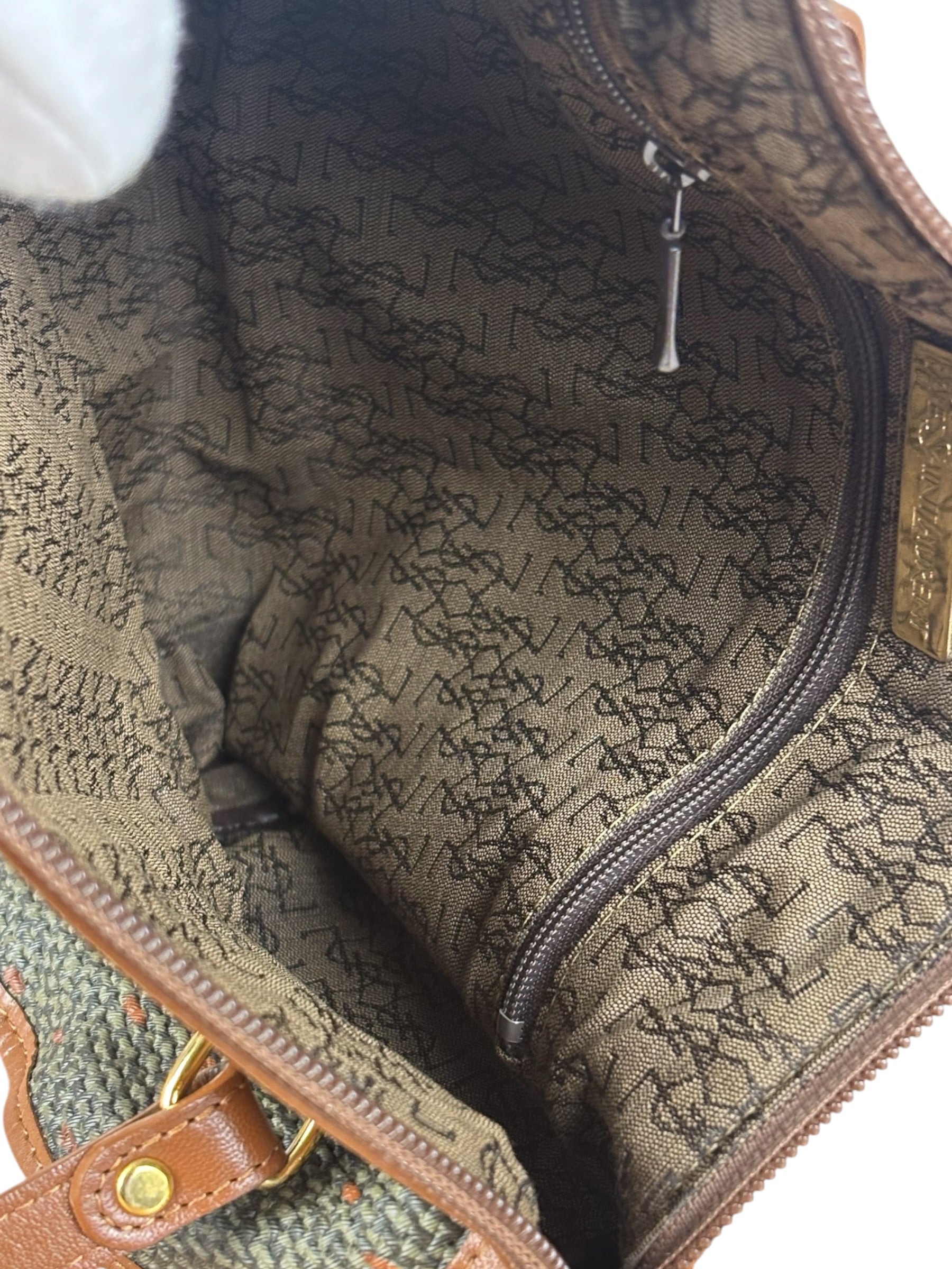 Yves Saint Laurent Vintage Brown Leather Woven Hand Bag