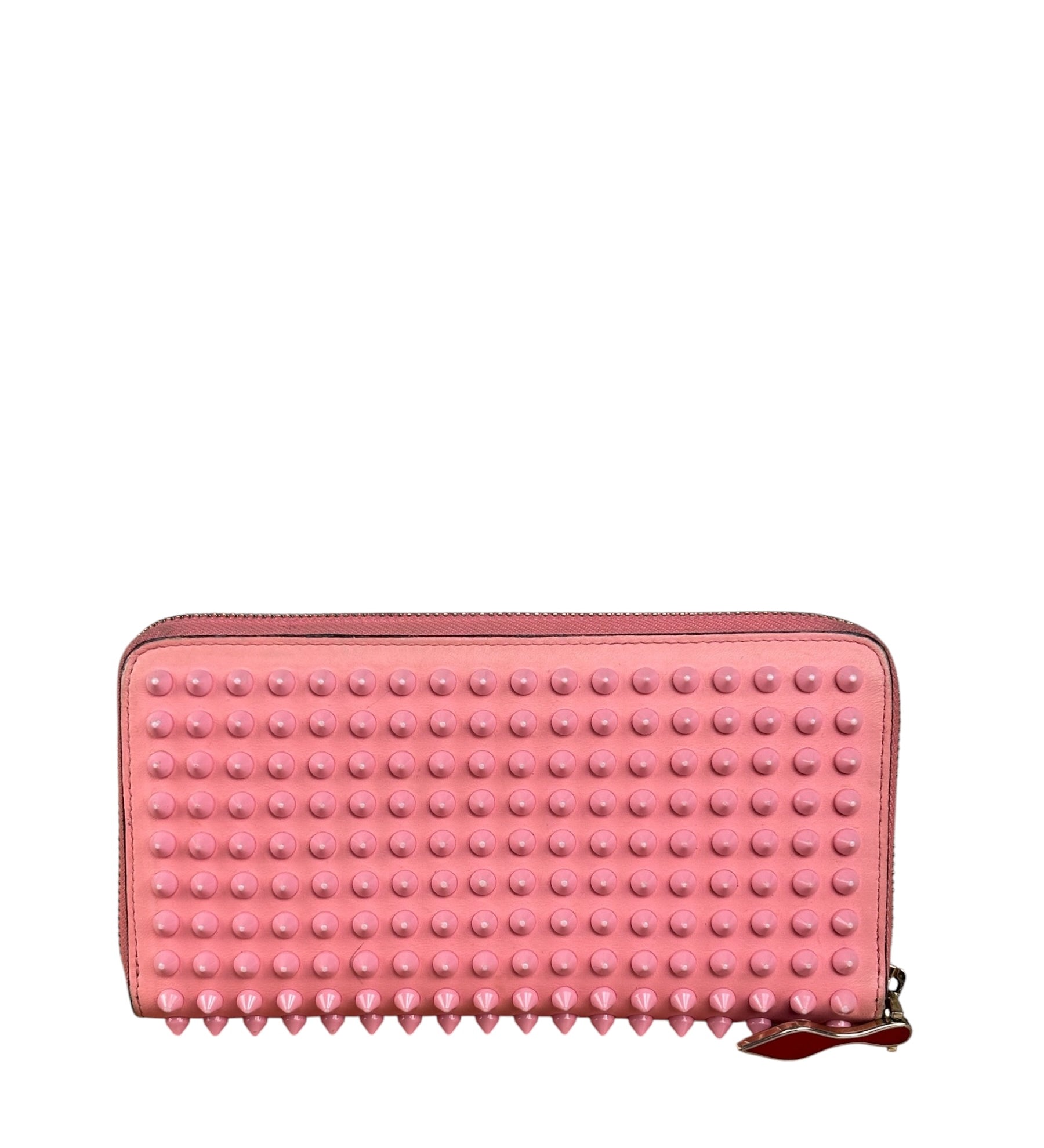 Christian Louboutin Panettone Bicolor Studded Long Zip Around Wallet