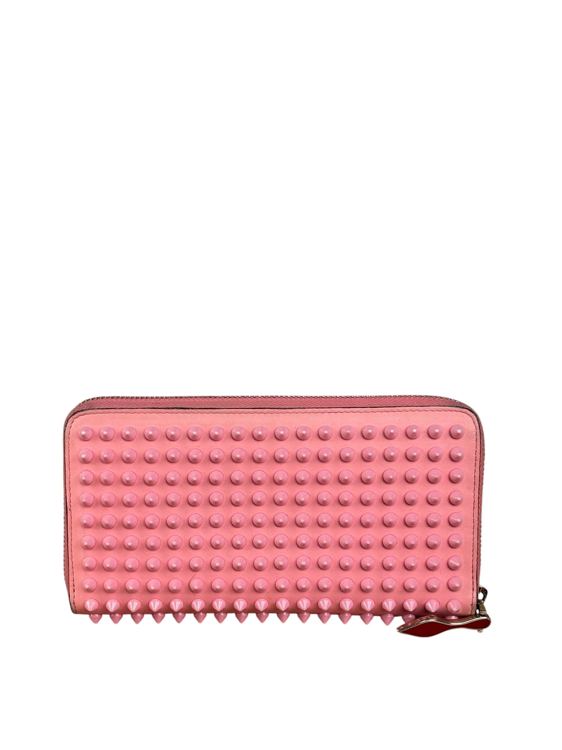 Christian Louboutin Panettone Bicolor Studded Long Zip Around Wallet