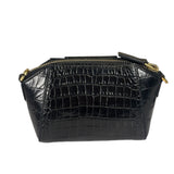 Givenchy Black Crocodile Embossed Leather Nano Antigona Crossbody Bag