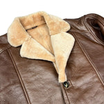 Vintage Leather Fur Lined Long Coat