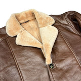 Vintage Leather Fur Lined Long Coat