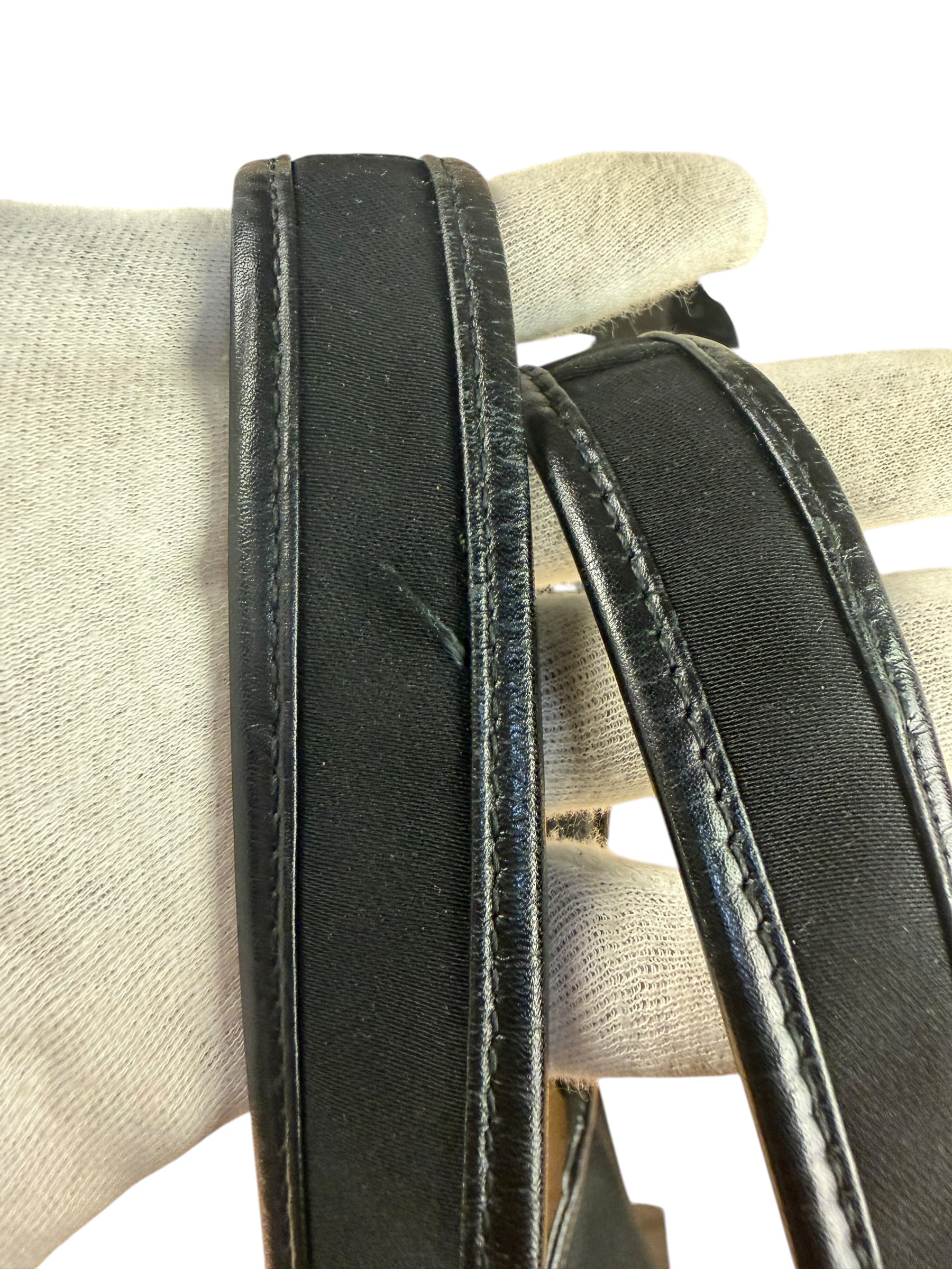 Ferragamo Vintage Black Leather Lined Shoulder Tote