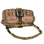 Prada Soft Dusty Rose Tessuto Nylon Snakeskin Trim Multi-Pocket Shoulder Bag