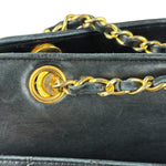 Chanel Vintage Black Quilted Leather Grand Shopping Tote/Shoulder Bag-1990