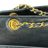 Chanel Vintage Black Quilted Leather Grand Shopping Tote/Shoulder Bag-1990