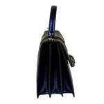 Bvlgari Shiny Blue Patent Leather Serpenti Forever Two-Way Bag