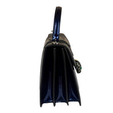 Bvlgari Shiny Blue Patent Leather Serpenti Forever Two-Way Bag