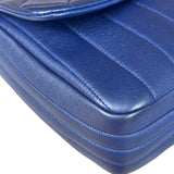 Chanel Blue Metallic Calf-Skin Chain Flap Bag 2014