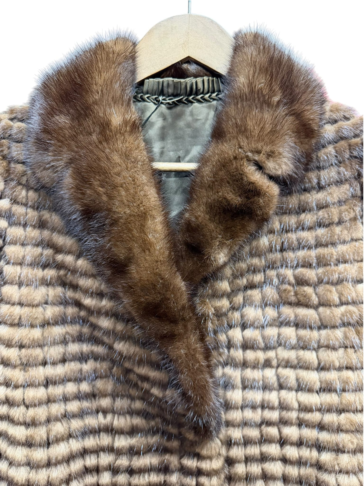 Vintage Brown Chocolate Bar Mink Fur Coat