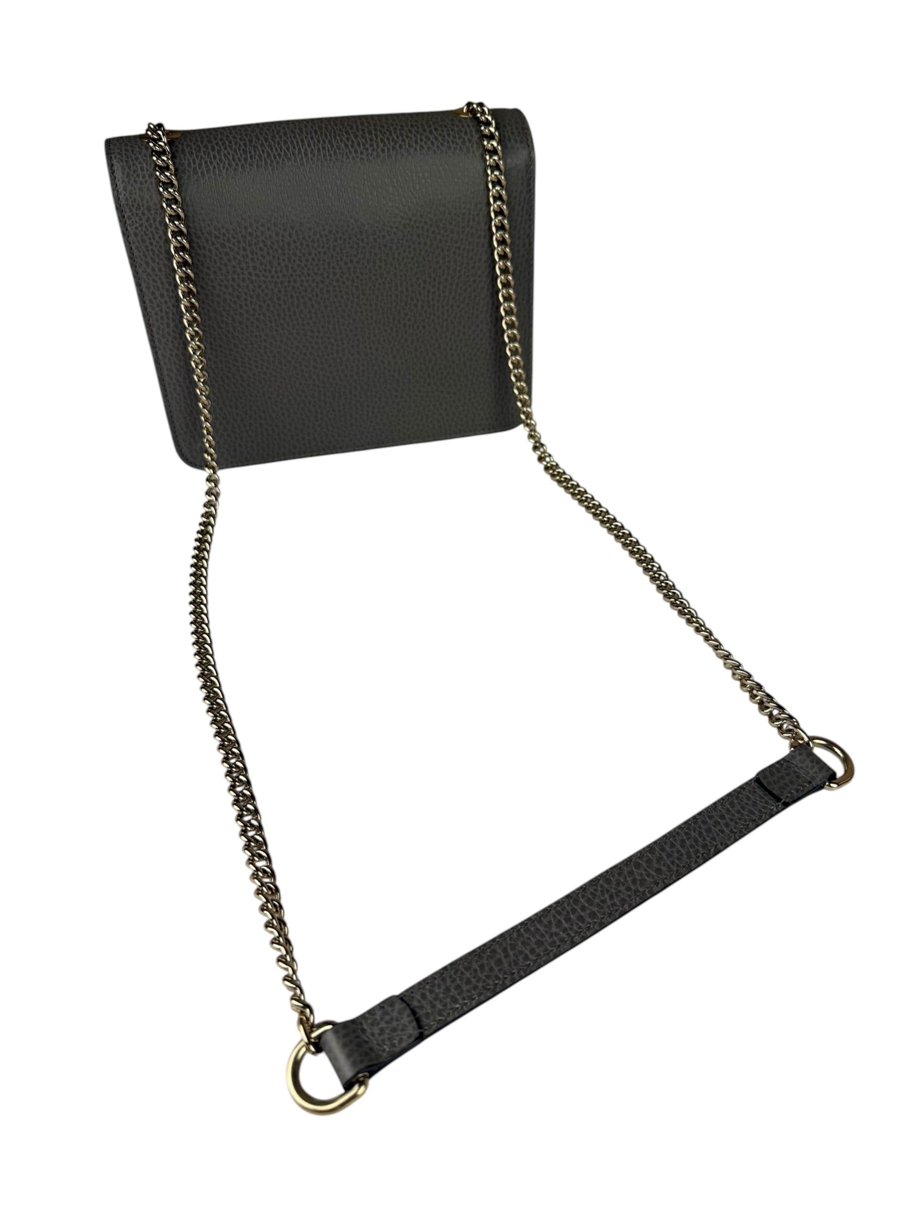 Gucci Grey Calfskin Interlocking Small G Shoulder Bag
